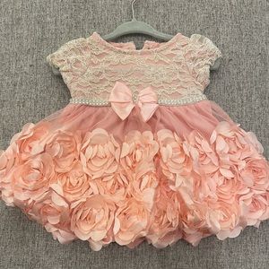 NWOT 3-6 Mo Baby Peach Floral Dress